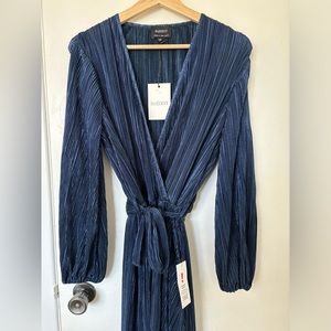 Bardot 'Wrap' Dress - Navy Blue - Size L